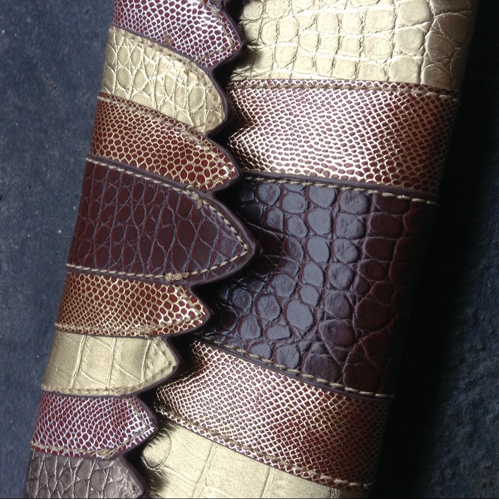 Chinese Laundry Metallic Patchwork Clutch Purse - image 3